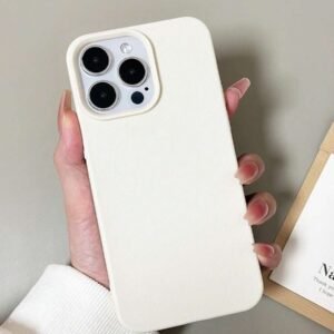 1pc Simple Lightweight TPU Soft Case, Perforated Solid Color Leather Texture Compatible With IPhone 15, 16 Pro Max Phone Protective Cover